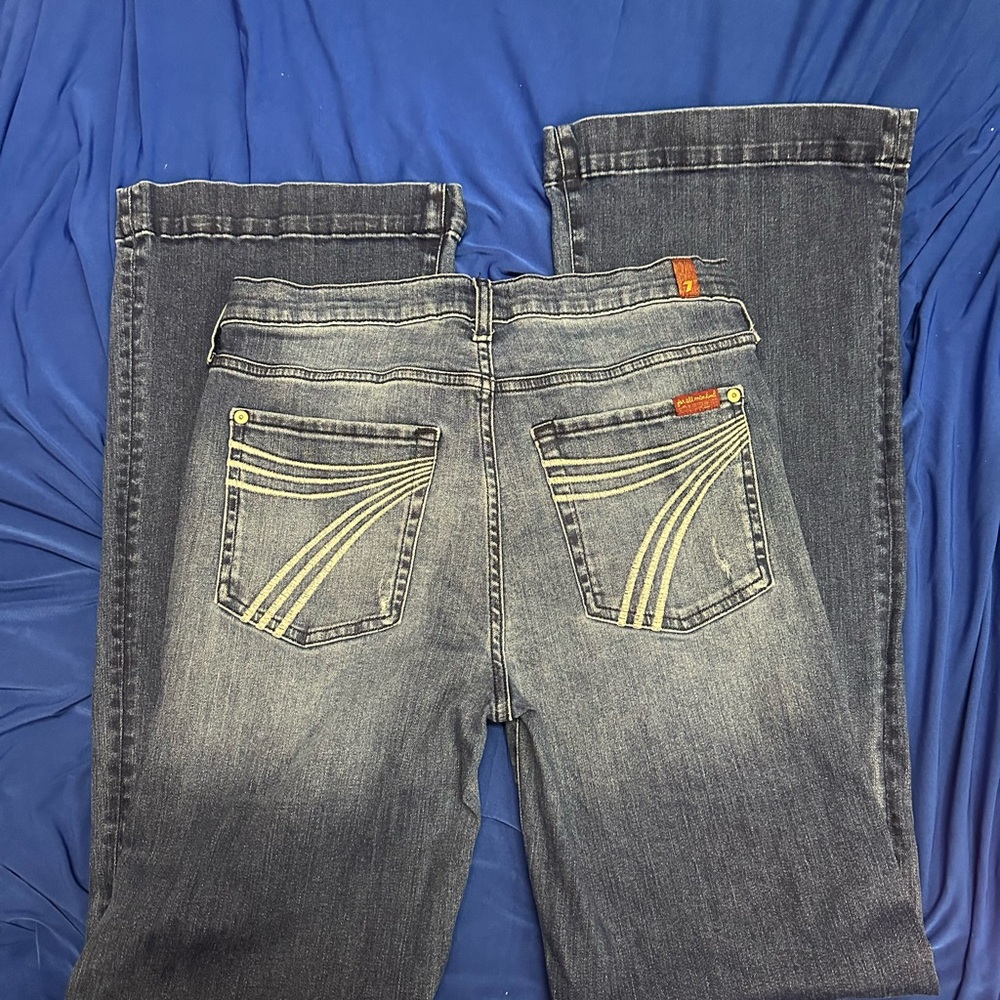 7 For All Mankind Dark Blue Boot Cut Jeans